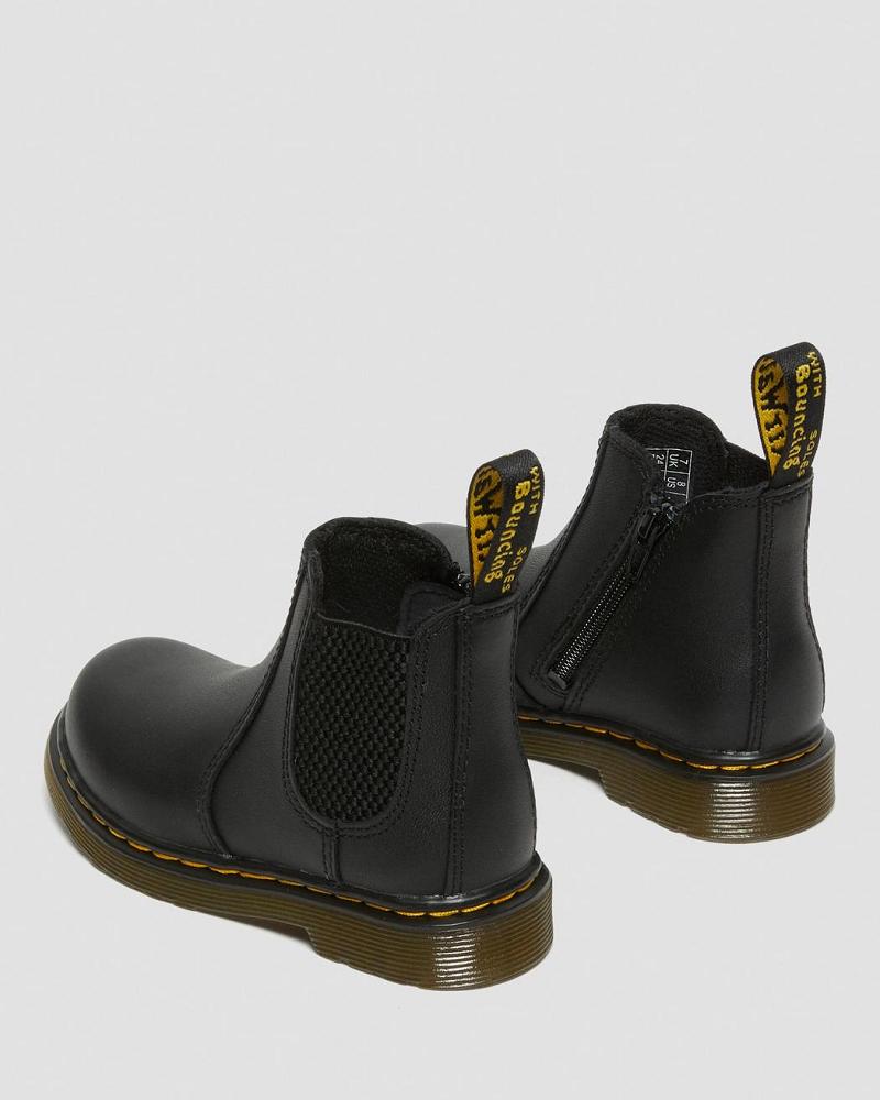 Botines Chelsea Dr Martens Infant/Toddler 2976 Softy T Cuero Niños Negros | MX 155FDN